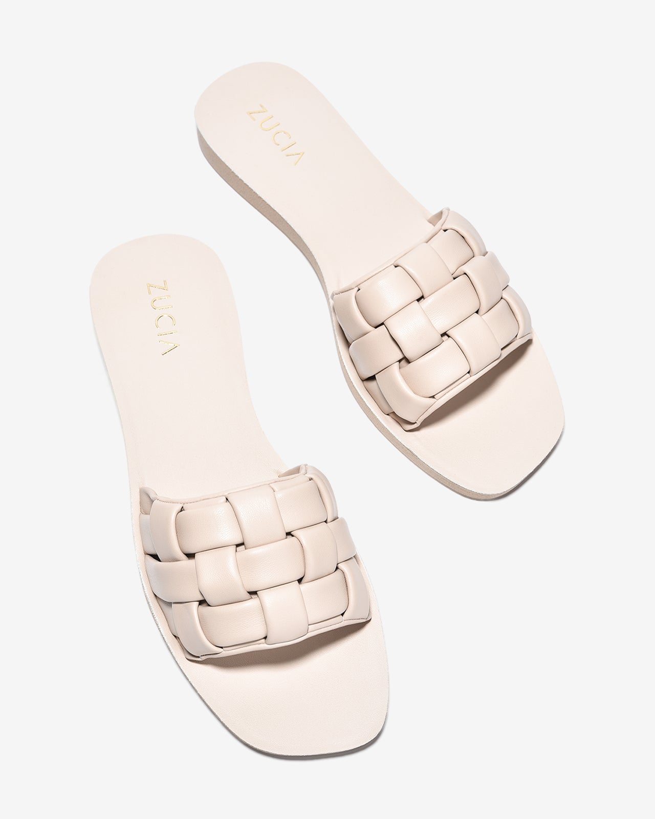 Dép Quai Ngang Nữ Zucia Quai Ngang Đan Phồng-DRXC1Kem Color1