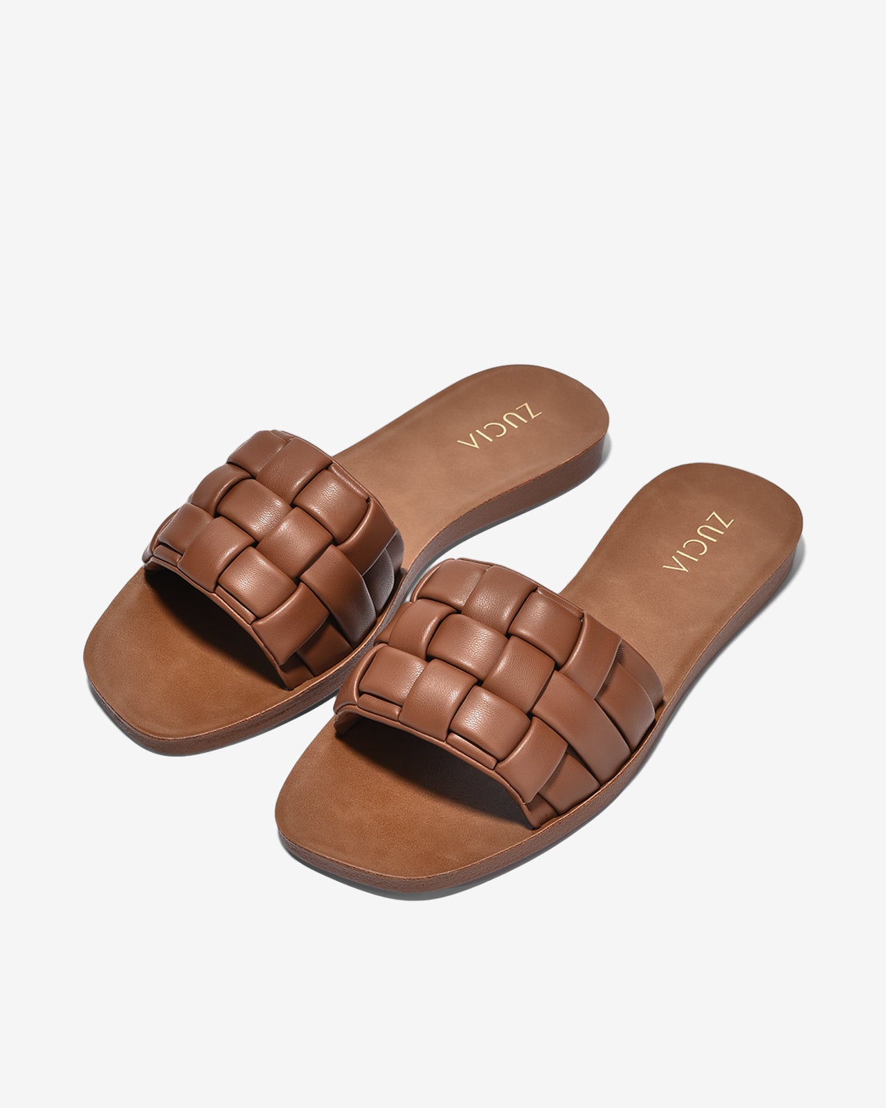 Dép Quai Ngang Nữ Zucia Đan Phồng-DRXC1-Nâu Color1