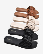 Dép Quai Ngang Nữ Zucia Đan Phồng-DRXC1-Nâu Color1