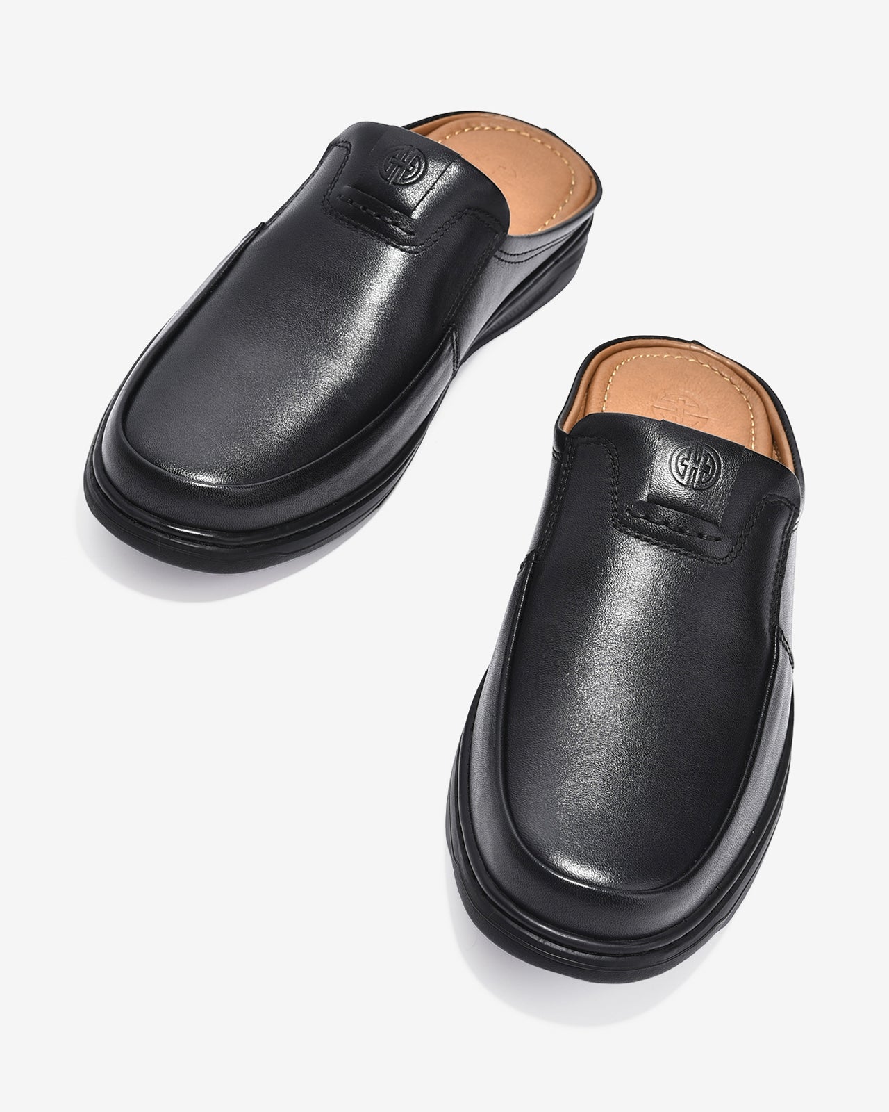 Dép Sapo Nam Đông Hải Da Trơn Dập Logo-G1023Đen Color1