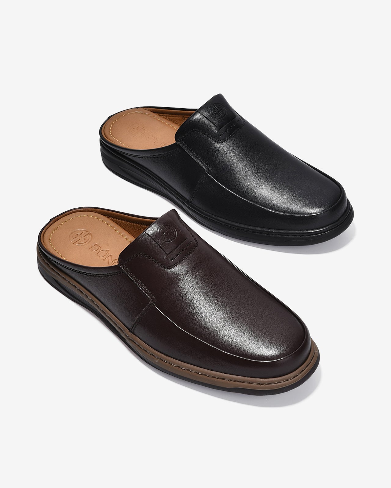 Dép Sapo Nam Đông Hải Da Trơn Dập Logo-G1023-Đen Color1