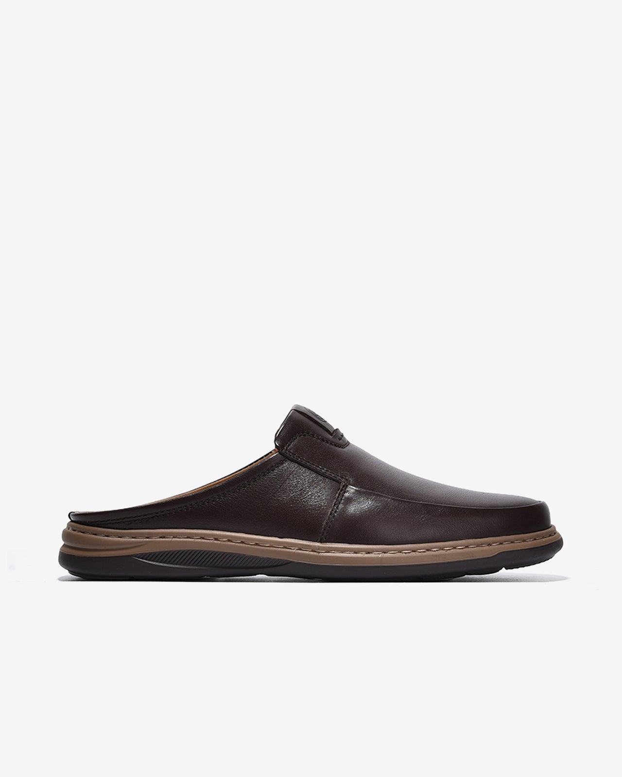 Dép Sapo Nam Đông Hải Da Trơn Dập Logo-G1023-Nâu Color1First