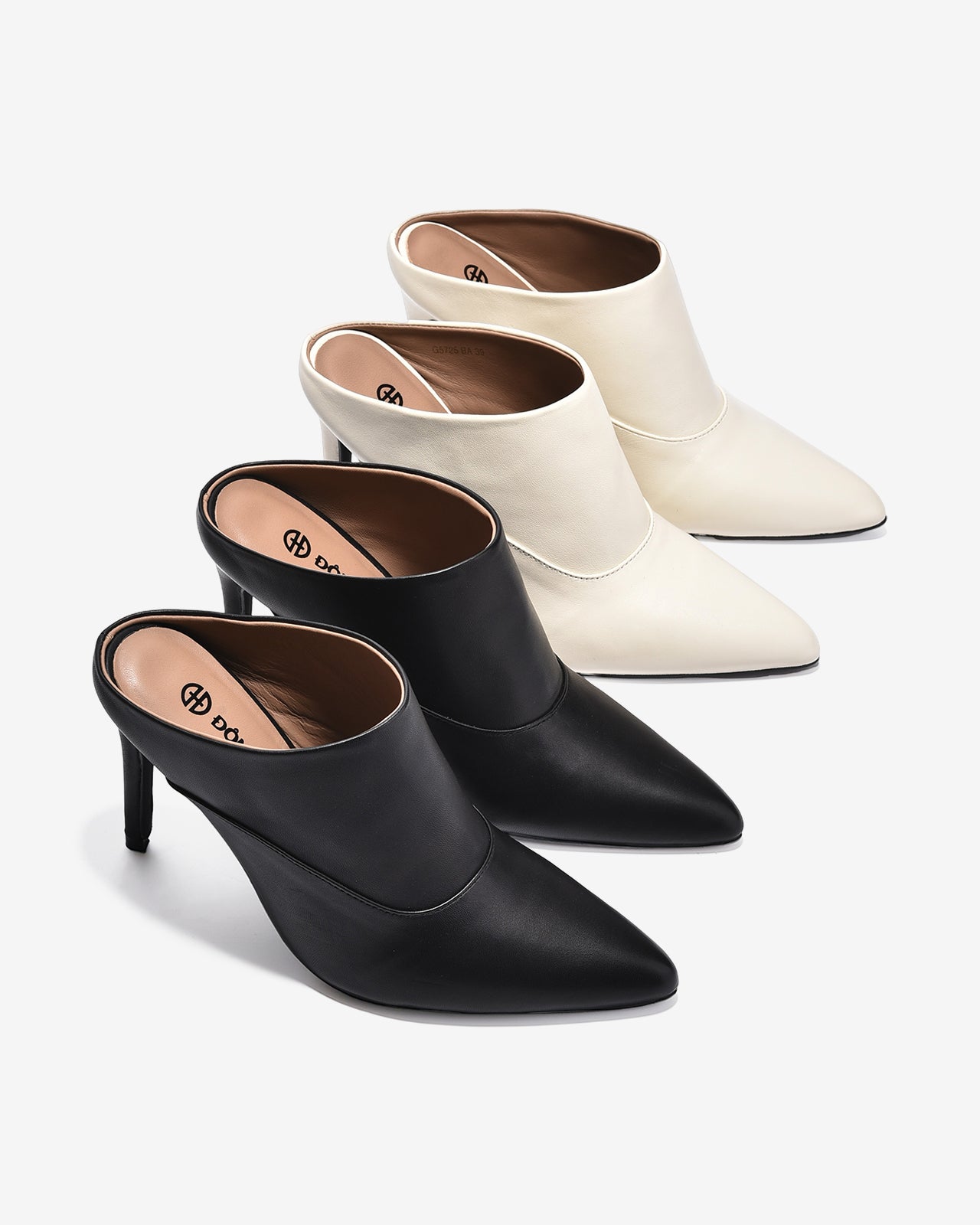 Dép Sapo Cao Gót Đông Hải Mũi Nhọn-G5725-Kem Color1