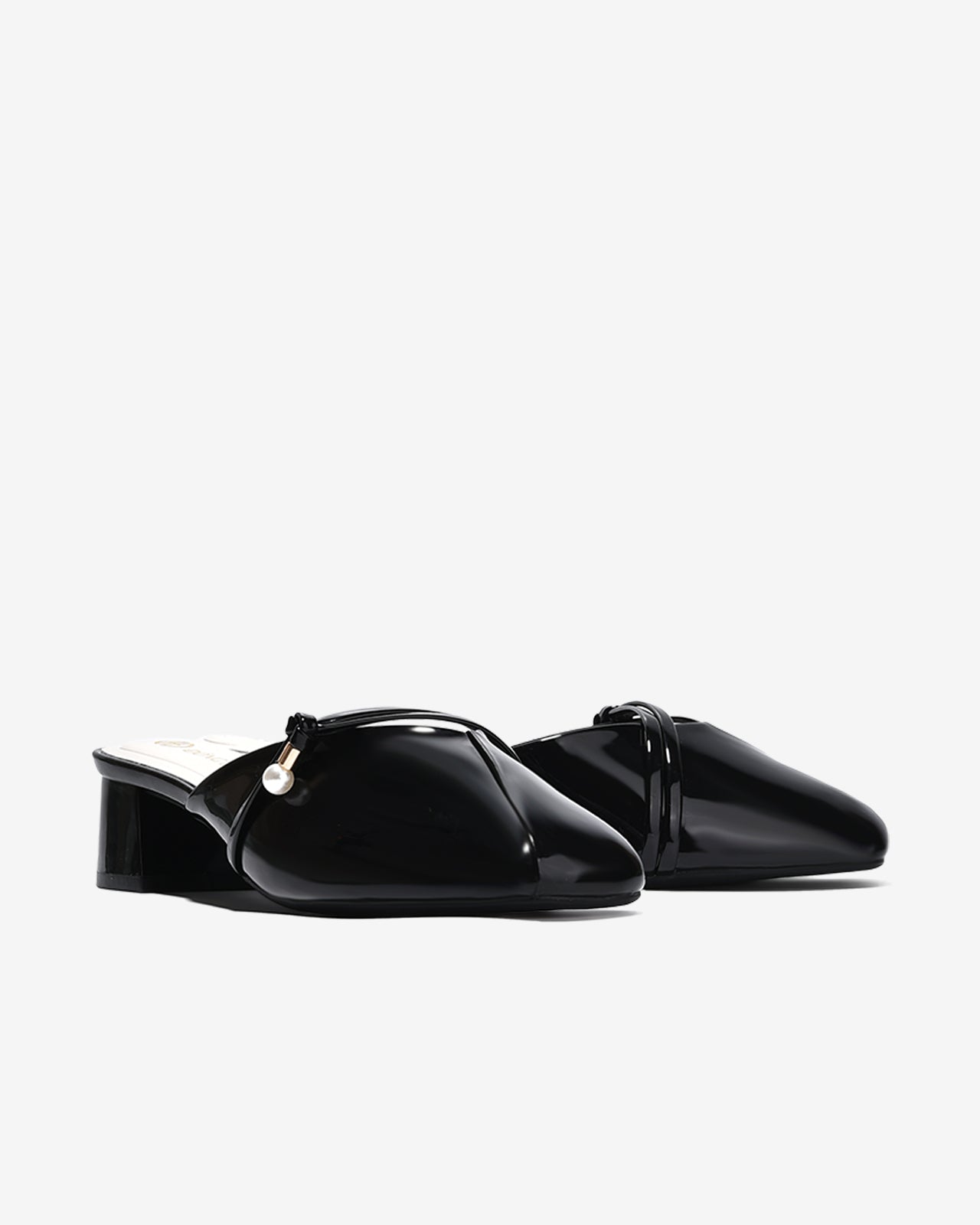 Dép Sapo Nữ Đông Hải Quai Đính Châu-G5853-Đen Bóng Color1