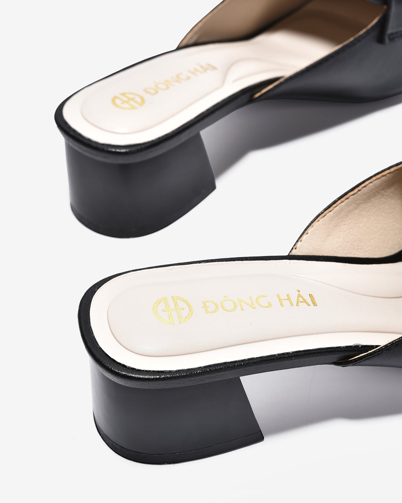 Dép Sapo Nữ Đông Hải Mũi Vuông Phối Nơ Đính Đá-G5861-Đen Color1