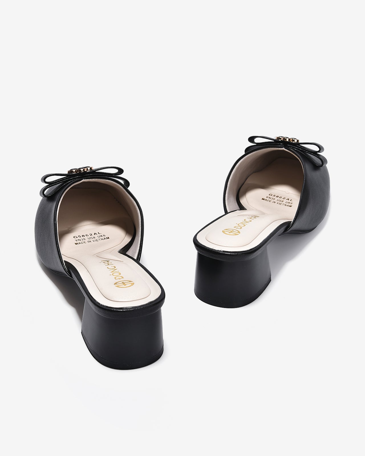 Dép Sapo Nữ Đông Hải Gót Vuông Đính Hoa-G5862-Đen Color1