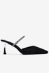 Dép Mules Cao Gót Nữ Đông Hải Quai Phối Đá Lấp Lánh-G81T4Đen Color1First