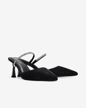 Dép Mules Cao Gót Nữ Đông Hải Quai Phối Đá Lấp Lánh-G81T4Đen Color1