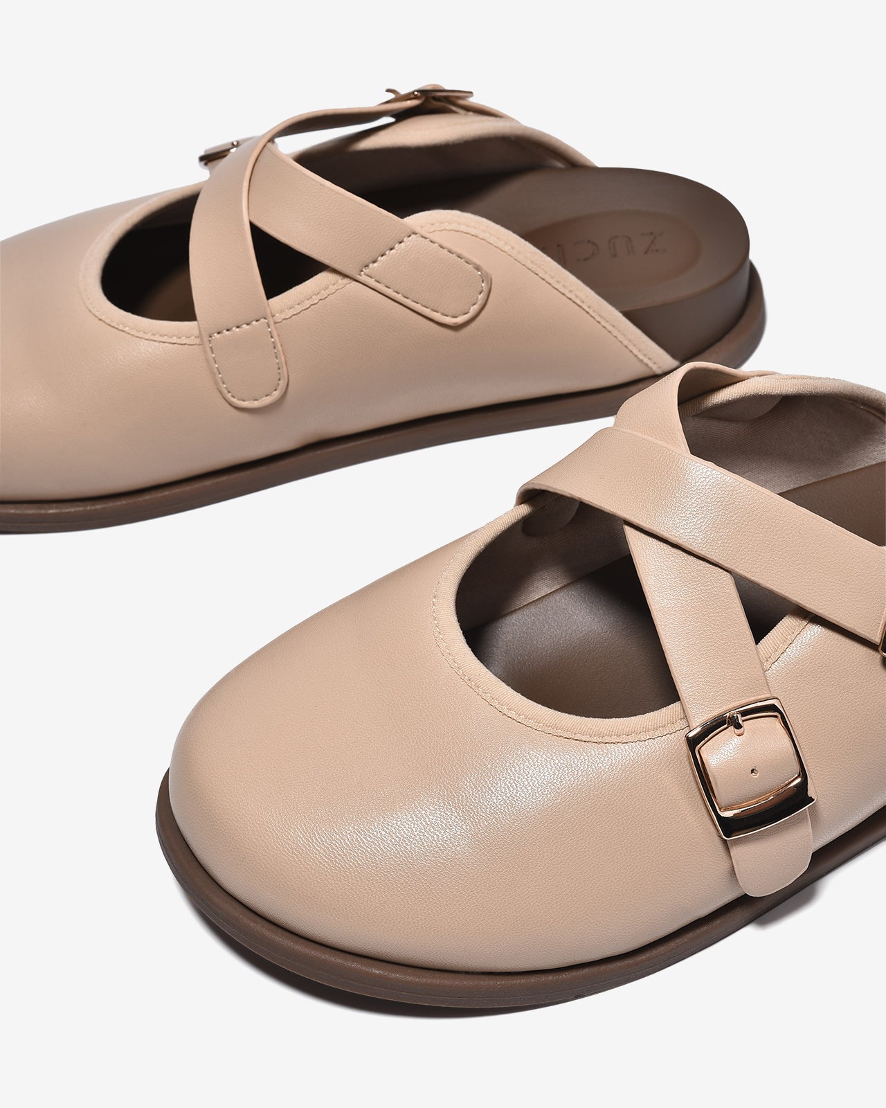 Dép Sapo Nữ Zucia 3cm Quai Đan Chéo-GRXD6Kem Color1