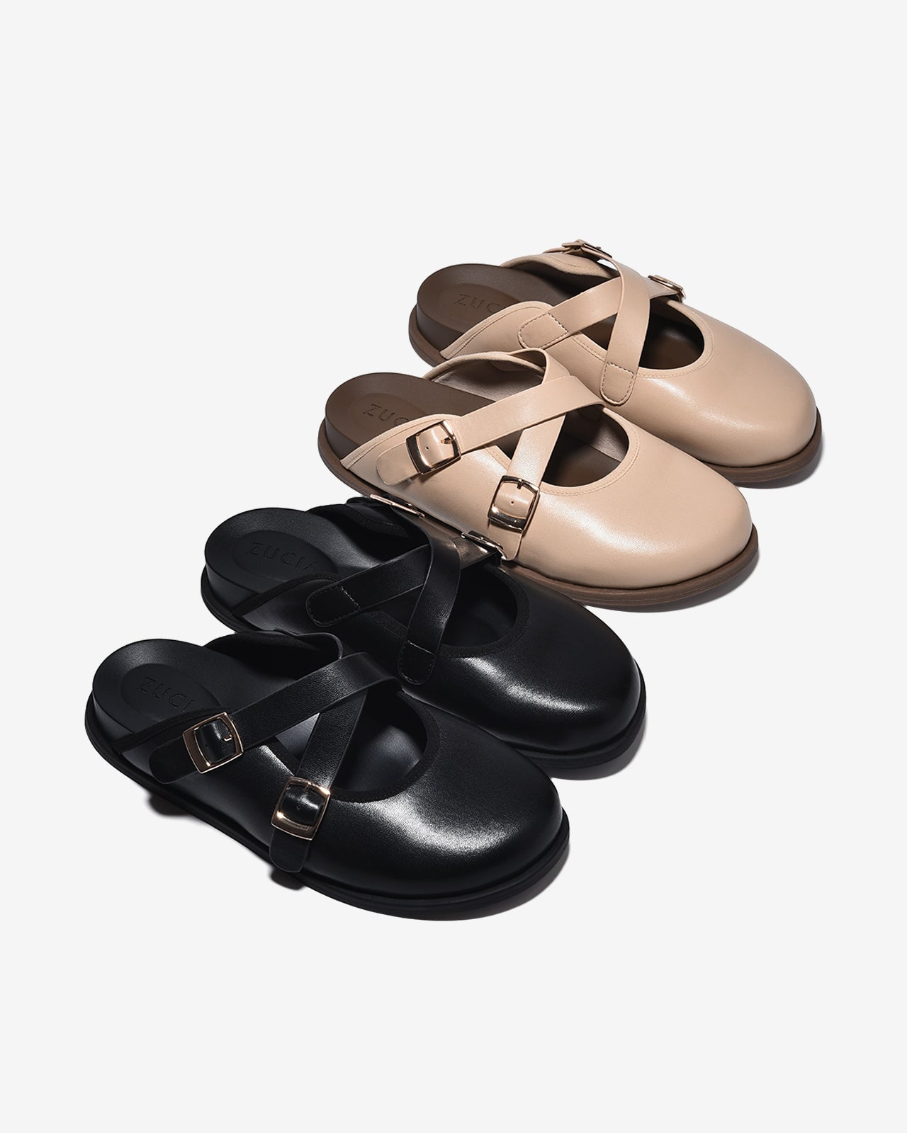 Dép Sapo Nữ Zucia 3cm Quai Đan Chéo-GRXD6Kem Color1