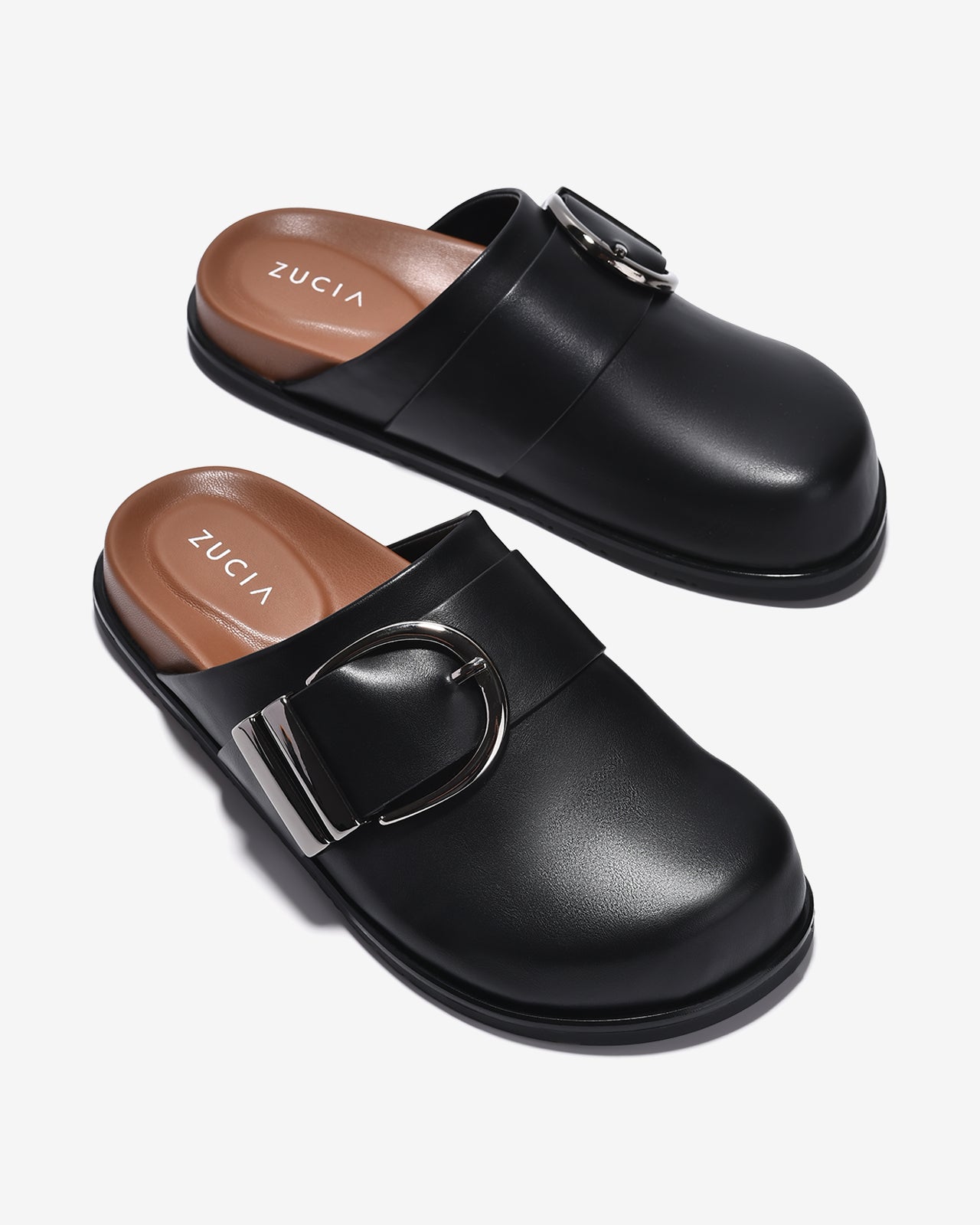 Dép Sapo Zucia Mũi Bo Tròn Khoá Kim Loại-GTHA1-Đen Color1