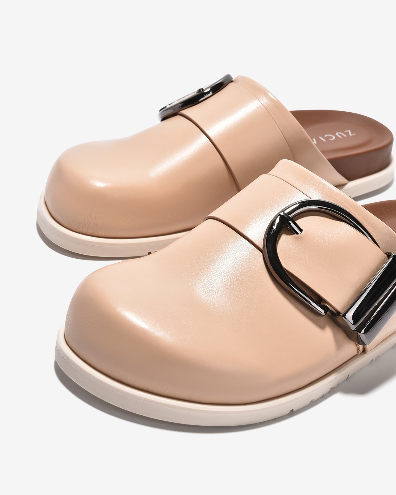 Dép Sapo Zucia Mũi Bo Tròn Khoá Kim Loại-GTHA1-Kem Color1