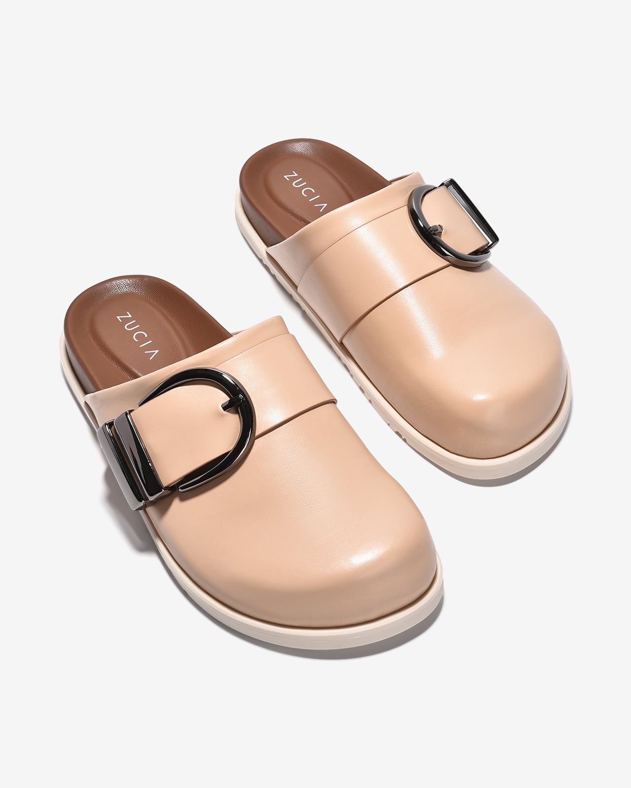 Dép Sapo Zucia Mũi Bo Tròn Khoá Kim Loại-GTHA1-Kem Color1