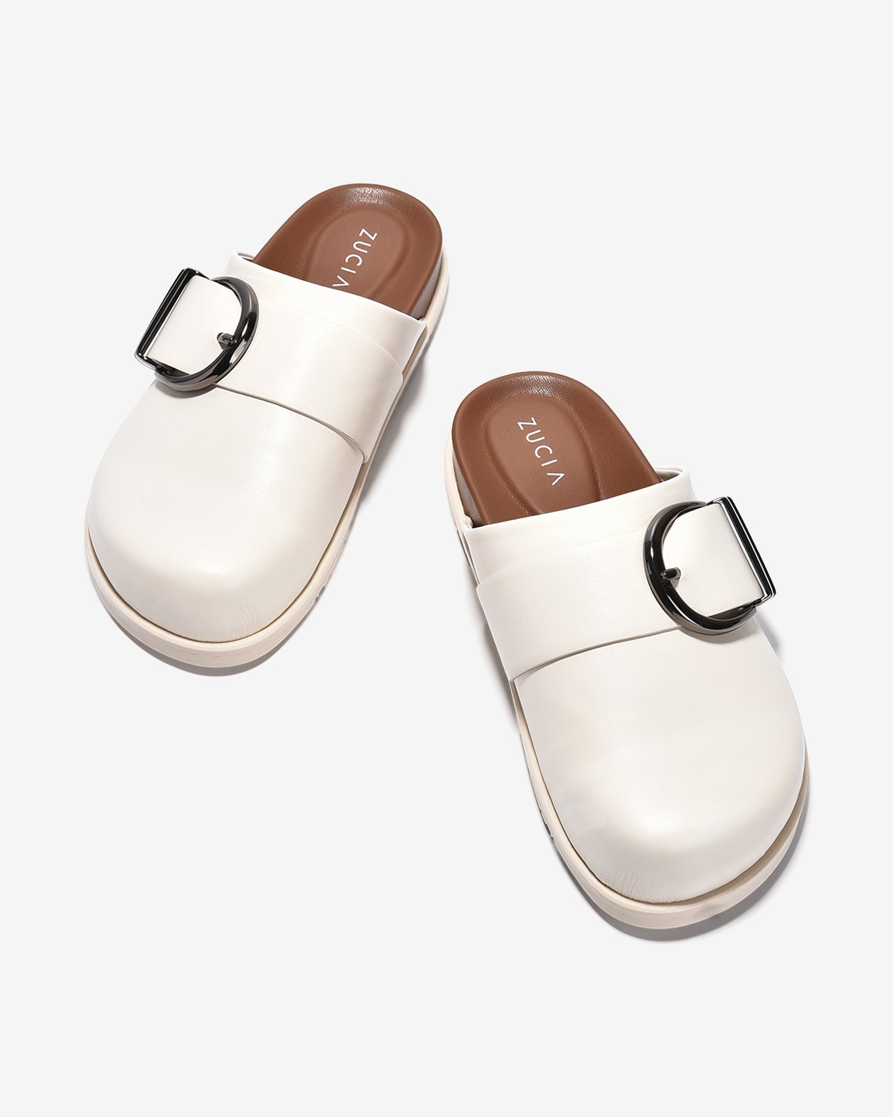 Dép Sapo Zucia Mũi Bo Tròn Khoá Kim Loại-GTHA1-Trắng Color1