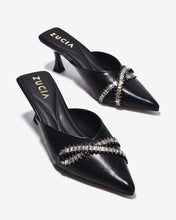 Dép Sapo Cao Gót 7cm Zucia Mũi Nhọn Đính Đá-GTHC7Đen Color1