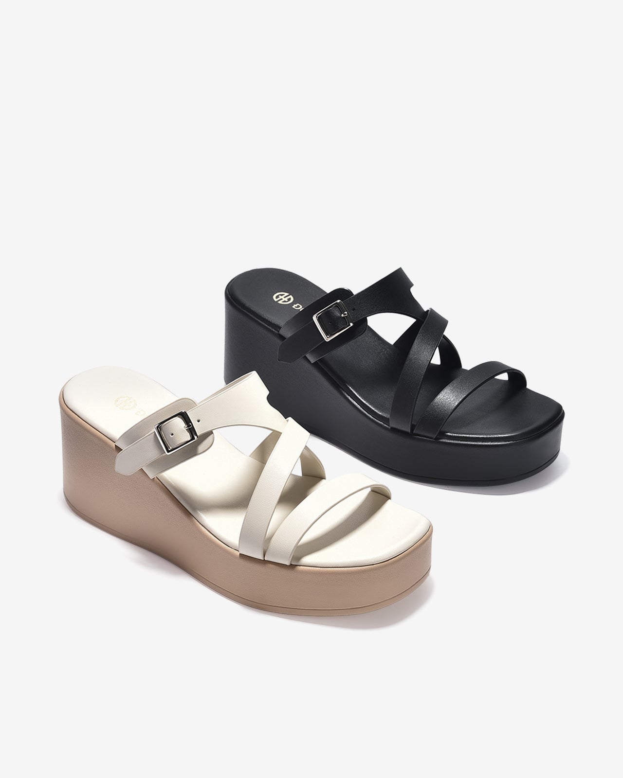 Dép Xuồng Đông Hải Quai Mảnh Khoá Kim Loại-D32G7-Kem Color1