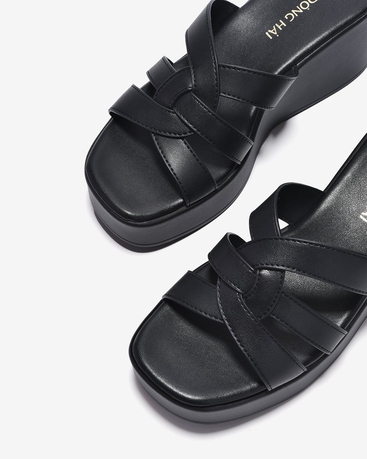 Dép Xuồng Đông Hải Quai Đan Đế 8cm-D32G8Đen Color1