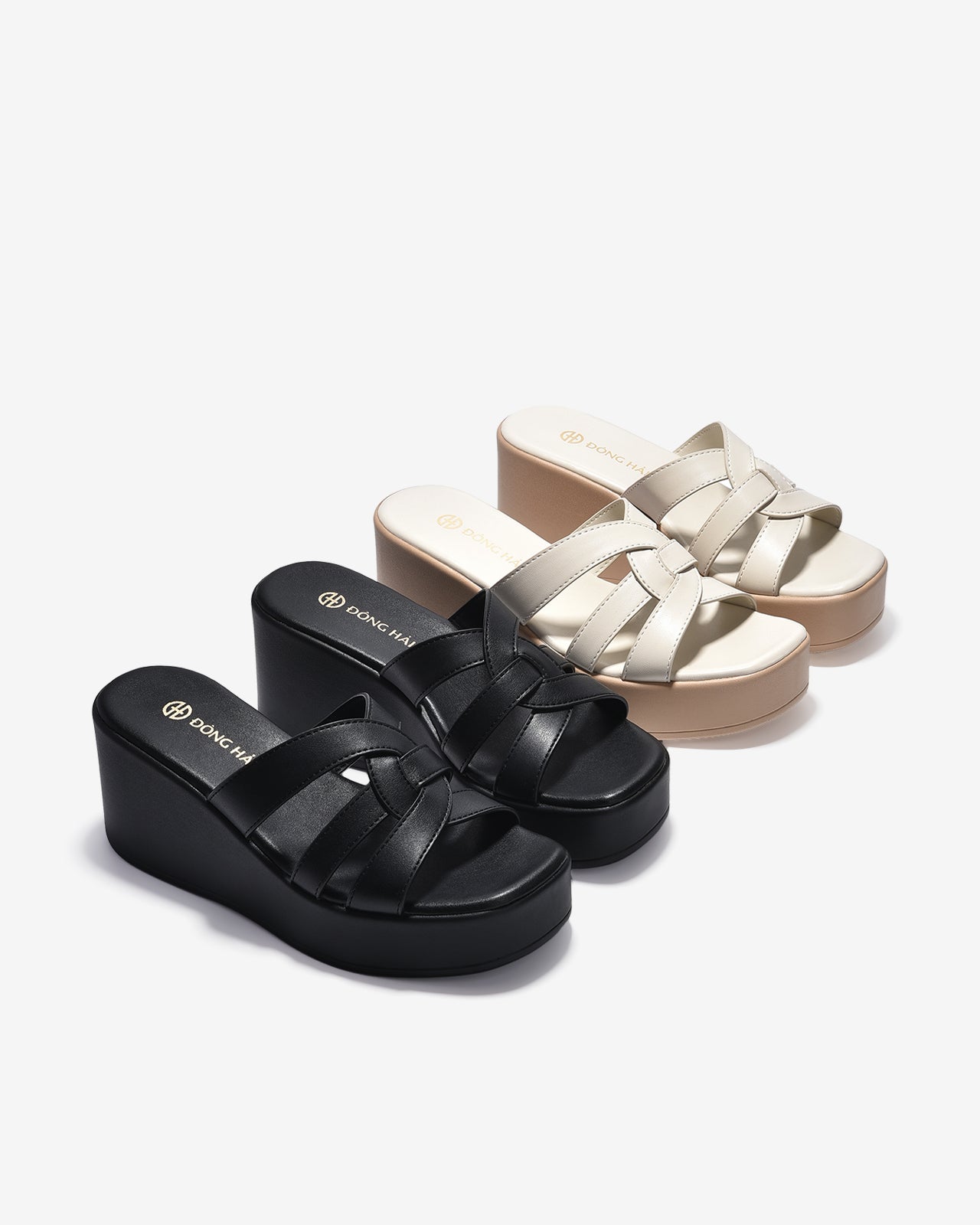 Dép Xuồng Đông Hải Quai Đan Đế 8cm-D32G8Kem Color1