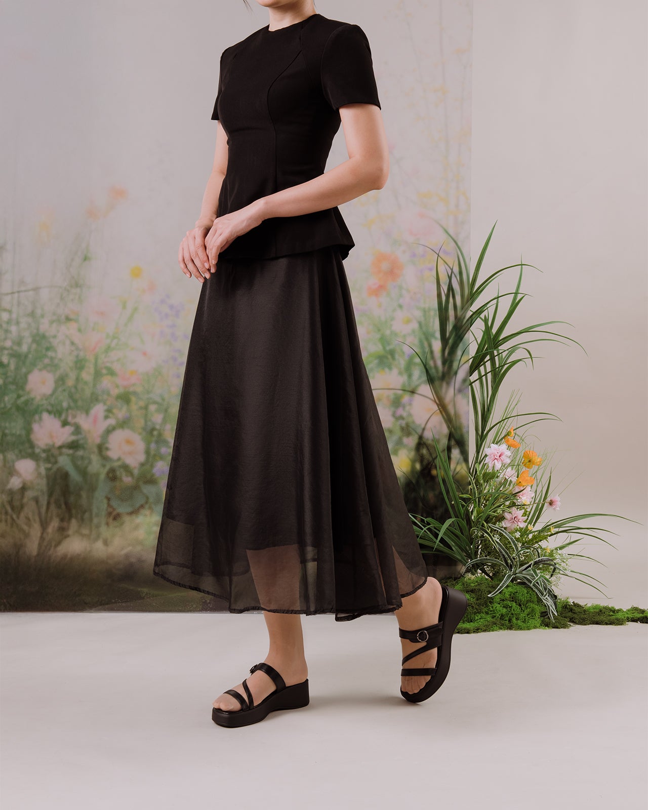 Dép Xuồng Đông Hải Ba Quai Phối Khóa-D32H5Đen Color1