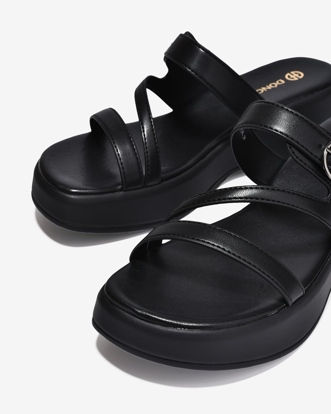 Dép Xuồng Đông Hải Ba Quai Phối Khóa-D32H5Đen Color1