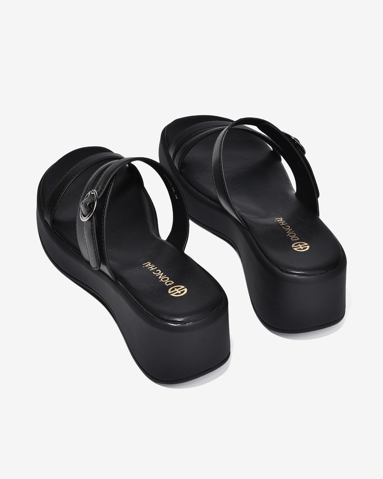 Dép Xuồng Đông Hải Ba Quai Phối Khóa-D32H5Đen Color1