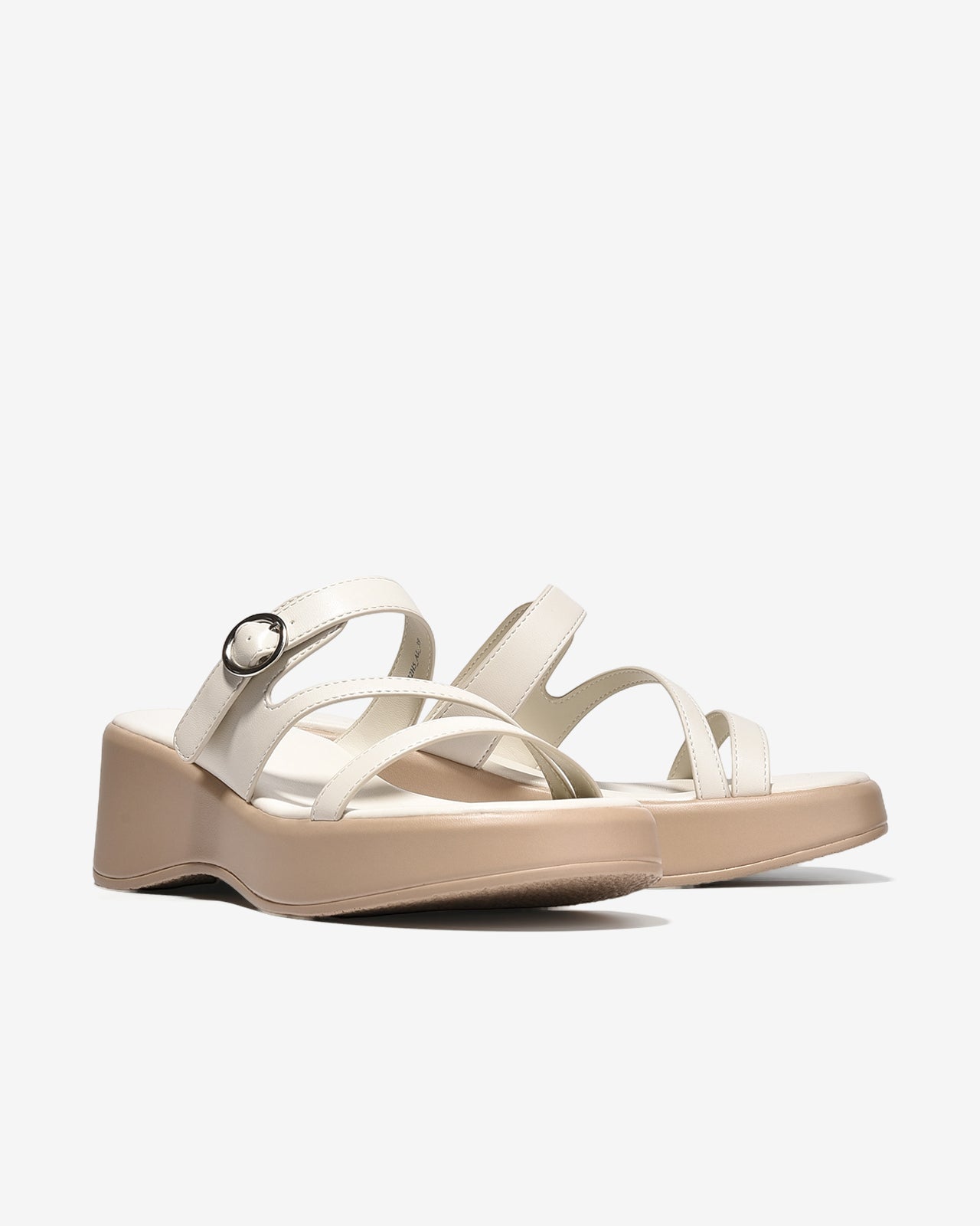 Dép Xuồng Đông Hải Ba Quai Phối Khóa-D32H5Kem Color1