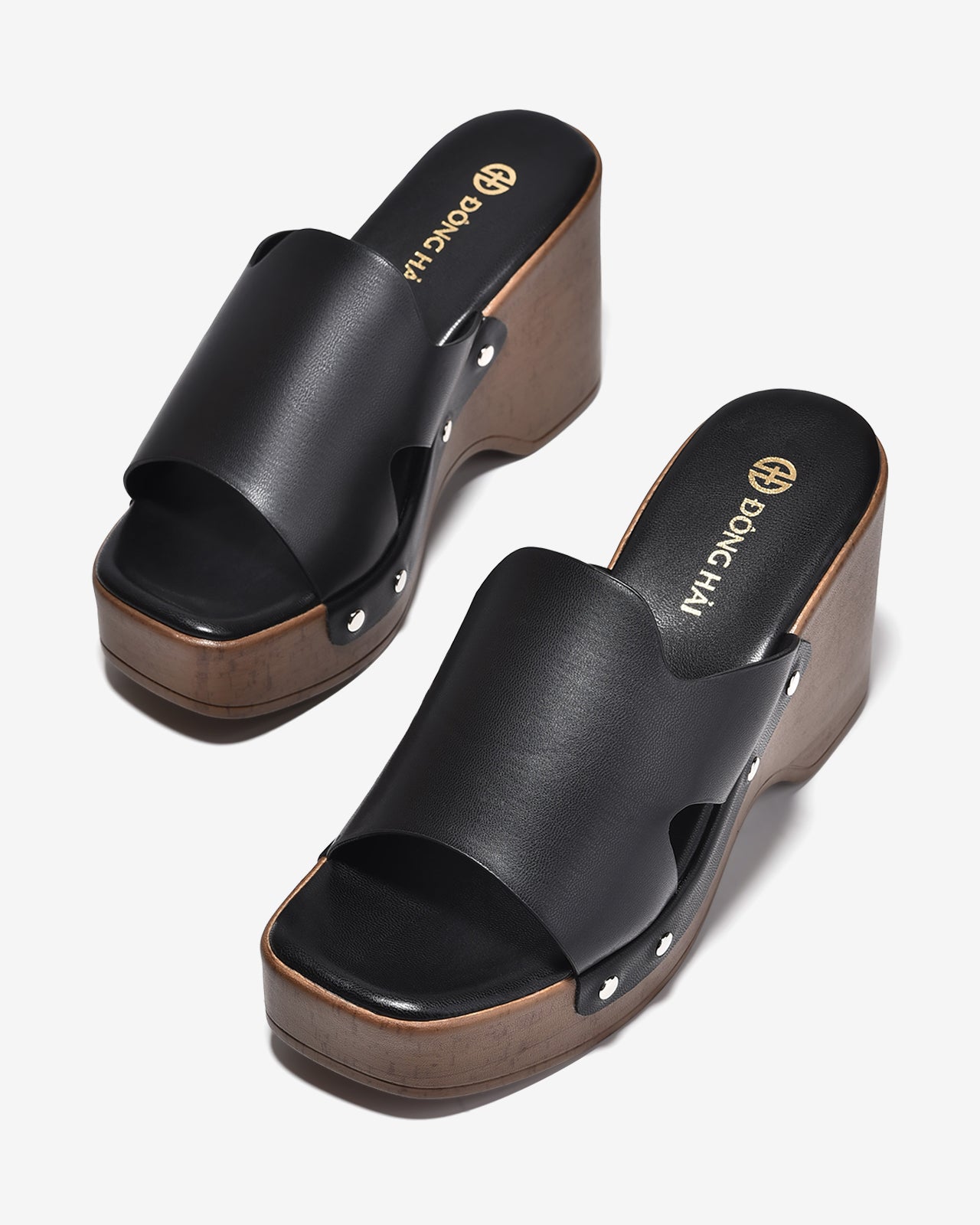 Dép Xuồng Đông Hải Đế 9CM Êm Mềm-D32I7Đen Color1