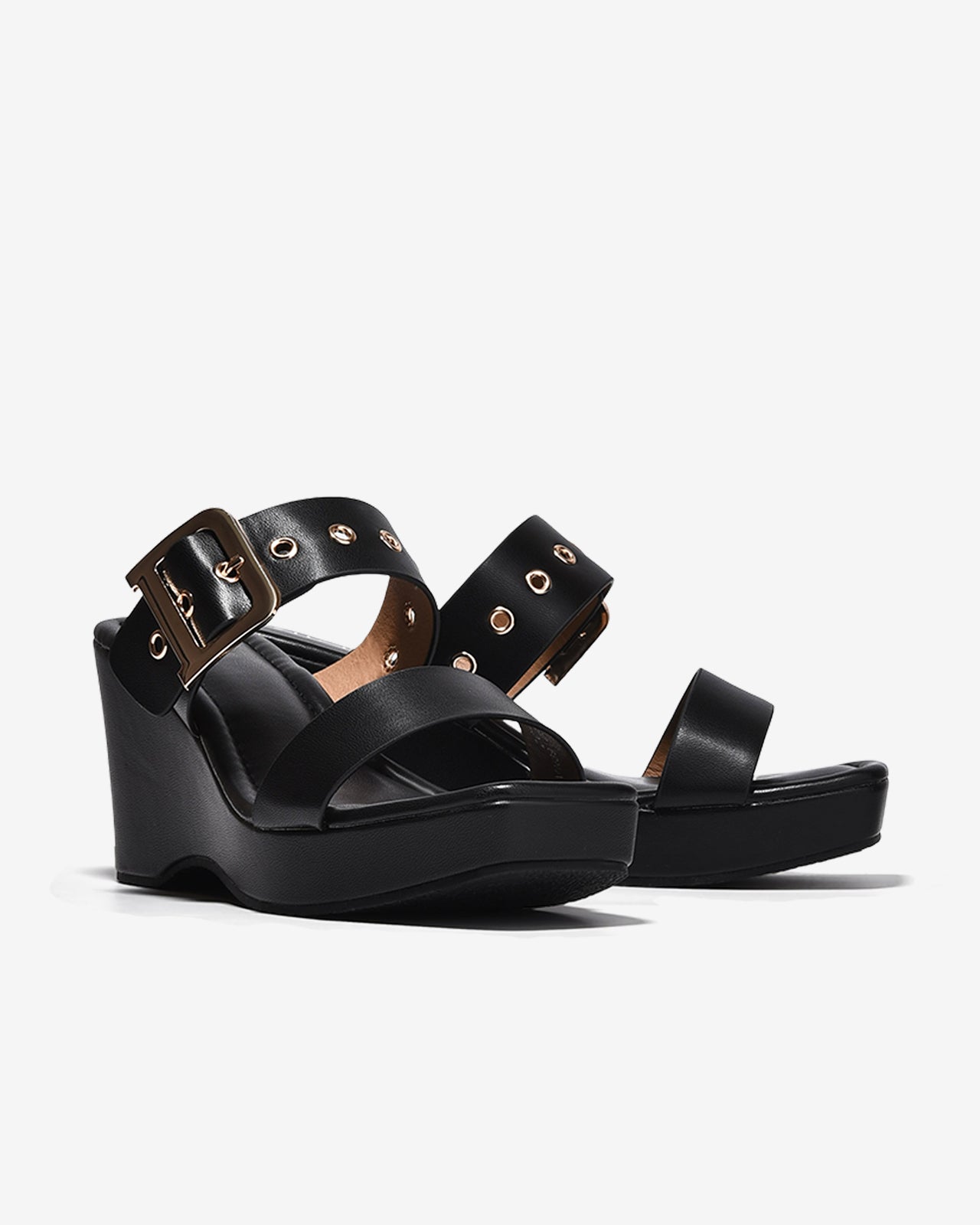 Dép Xuồng Zucia Quai Đôi Phối Khóa-DHLM1Đen Color1