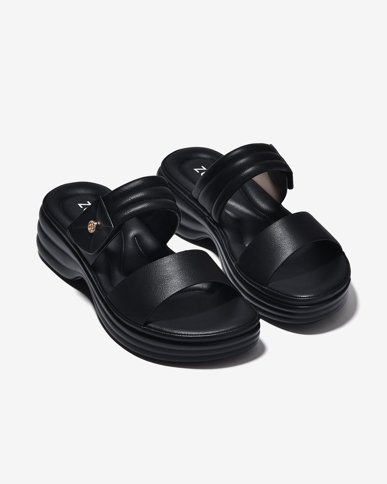 Dép Xuồng Zucia 6cm Quai Đệm Êm Mềm-DHLN3Đen Color1