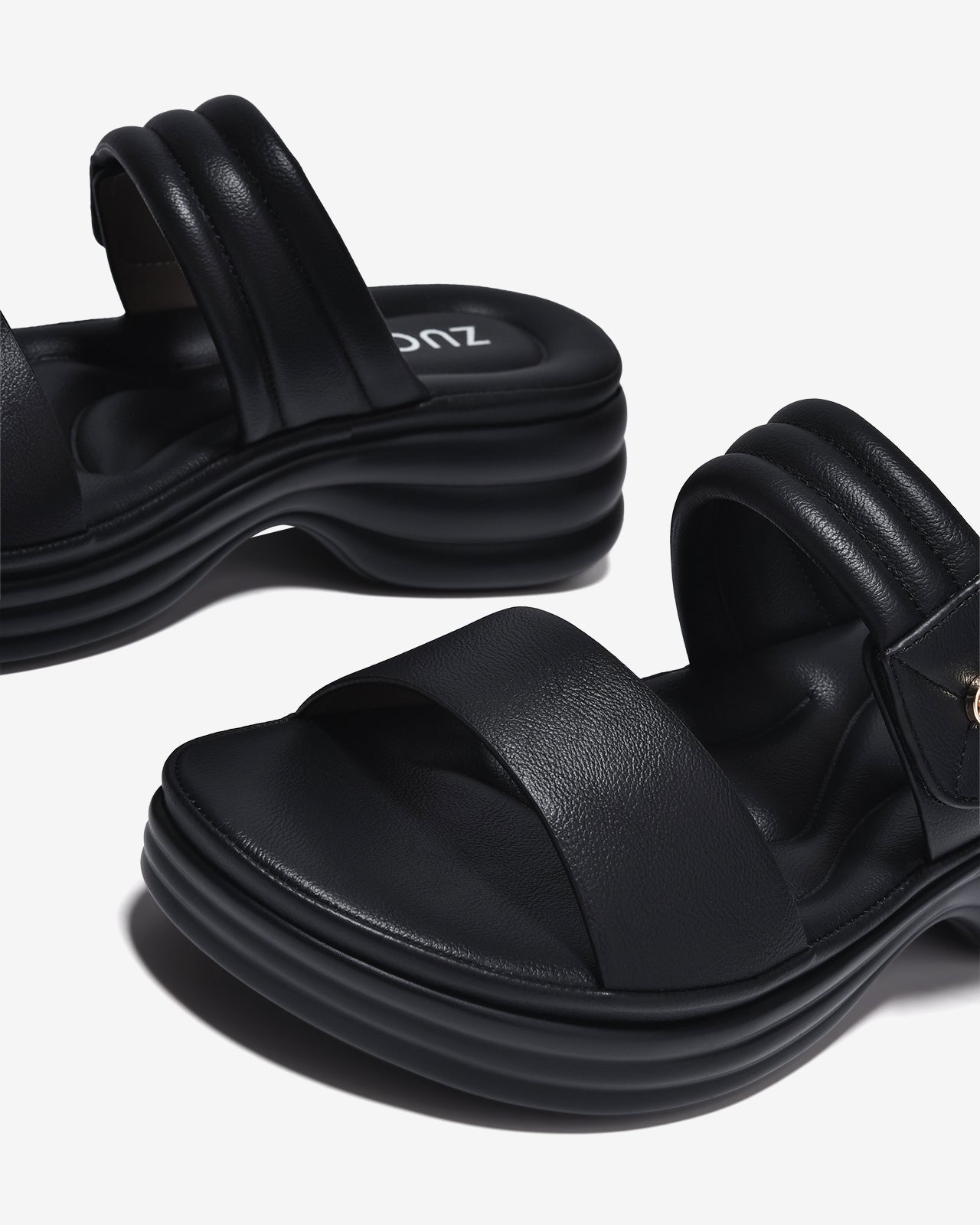 Dép Xuồng Zucia 6cm Quai Đệm Êm Mềm-DHLN3Đen Color1
