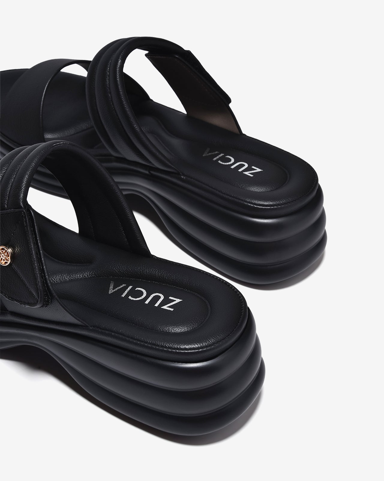Dép Xuồng Zucia 6cm Quai Đệm Êm Mềm-DHLN3Đen Color1