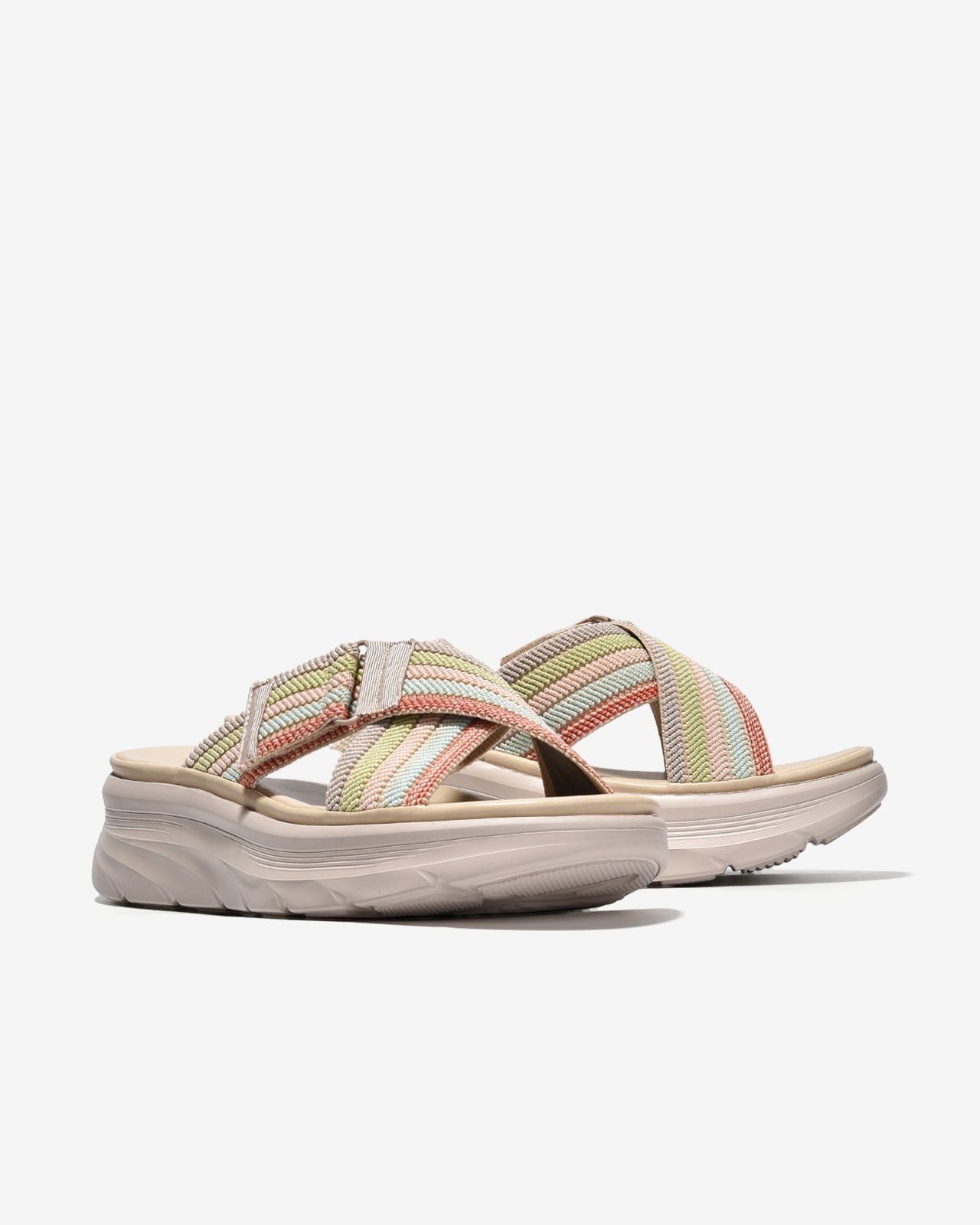 Dép Xuồng Nữ Zucia Quai Chéo Bảng To Dệt Phối Màu-DRXB1Xanh Lá Color1