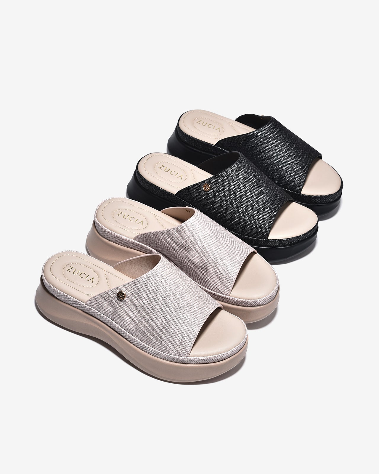 Dép Xuồng Zucia 6cm Bản To Ánh Kim-DRXE3Hồng Color1
