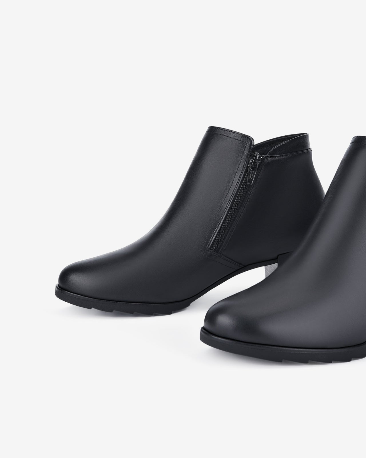 Giày Boot Nữ Đông Hải Dây Kéo Phối Thun-G7163Đen Color1