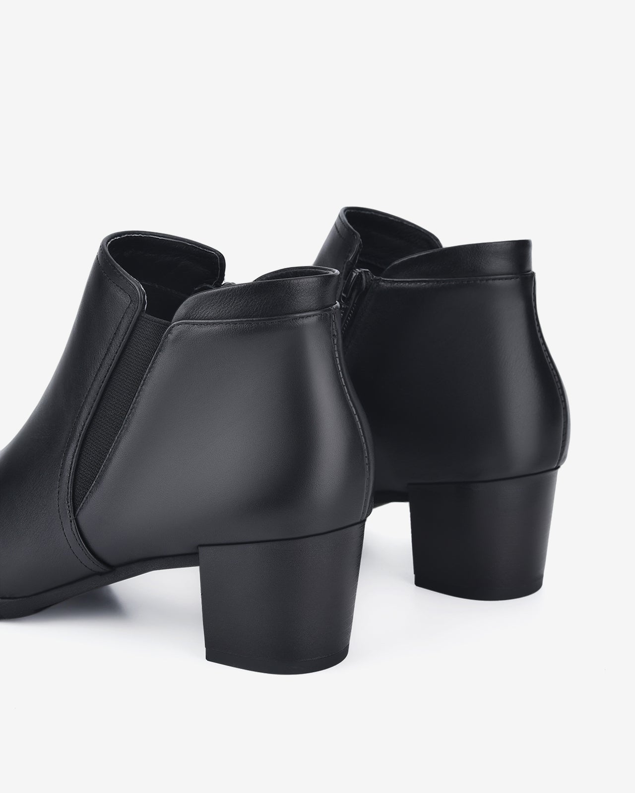 Giày Boot Nữ Đông Hải Dây Kéo Phối Thun-G7163Đen Color1