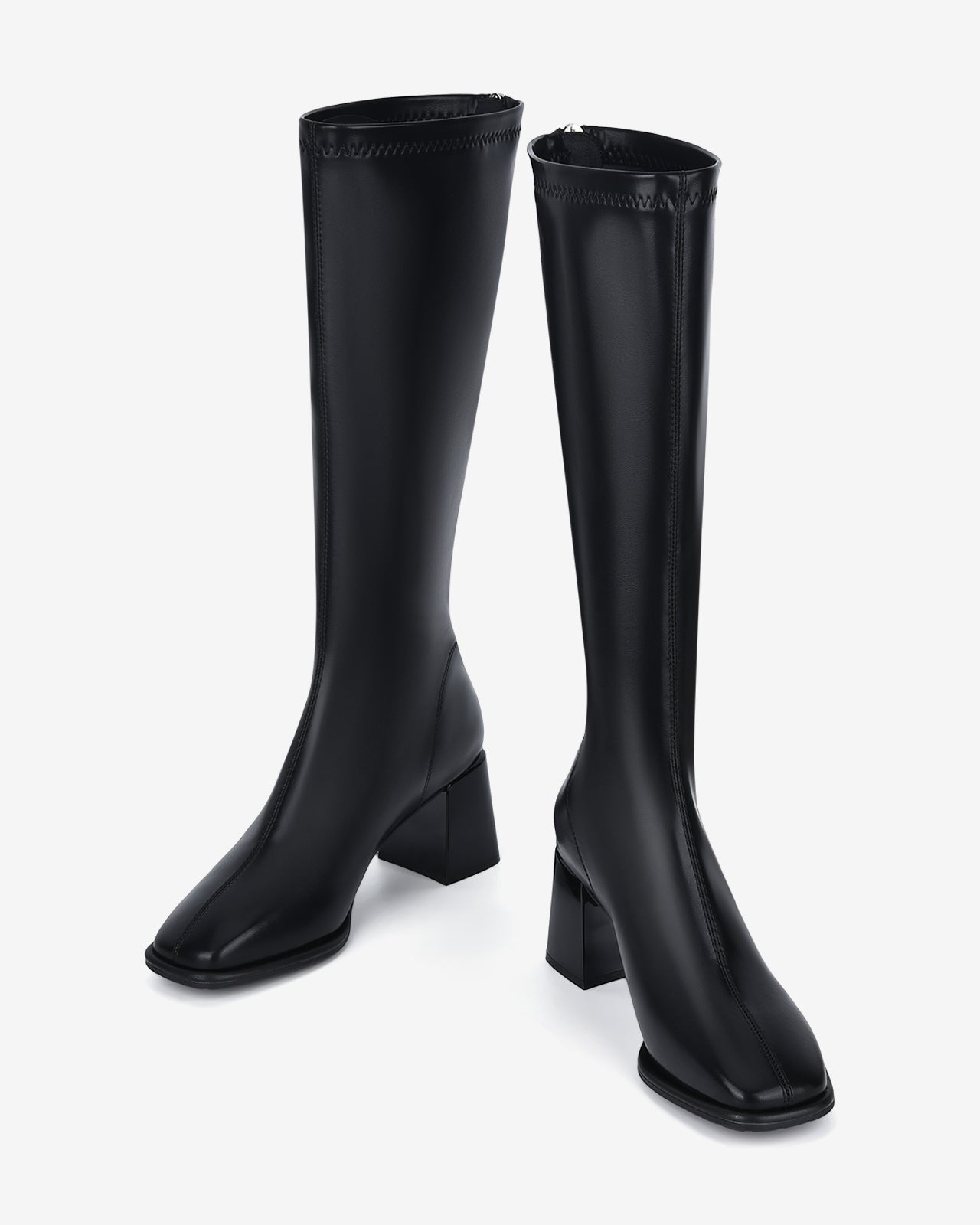 Giày Boot Nữ Đông Hải Cổ Cao Da Bóng Thời Thượng-GDH67Đen Color1