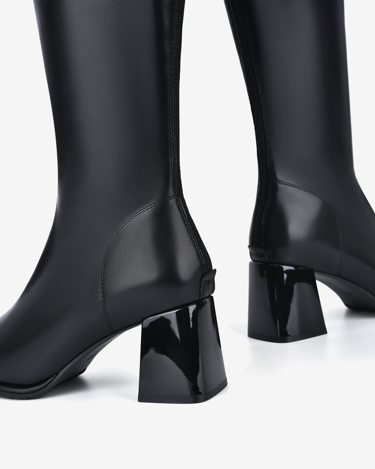 Giày Boot Nữ Đông Hải Cổ Cao Da Bóng Thời Thượng-GDH67Đen Color1