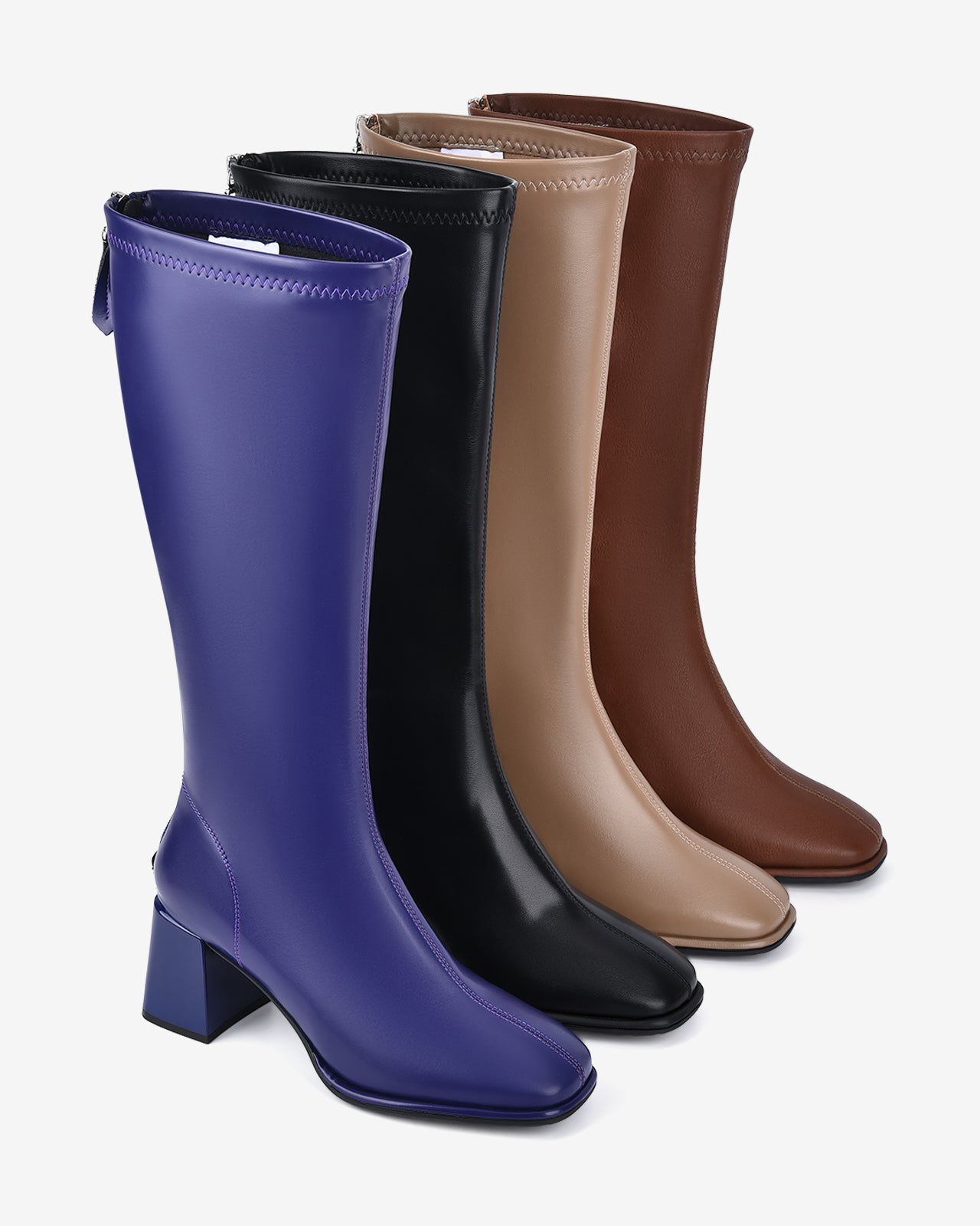 Giày Boot Nữ Đông Hải Cổ Cao Da Bóng Thời Thượng-GDH67Đen Color1