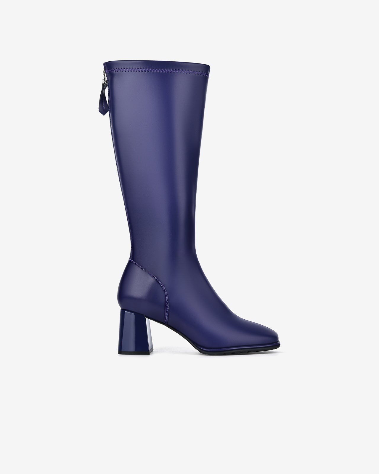 Giày Boot Nữ Đông Hải Cổ Cao Da Bóng Thời Thượng-GDH67Tím Color1First