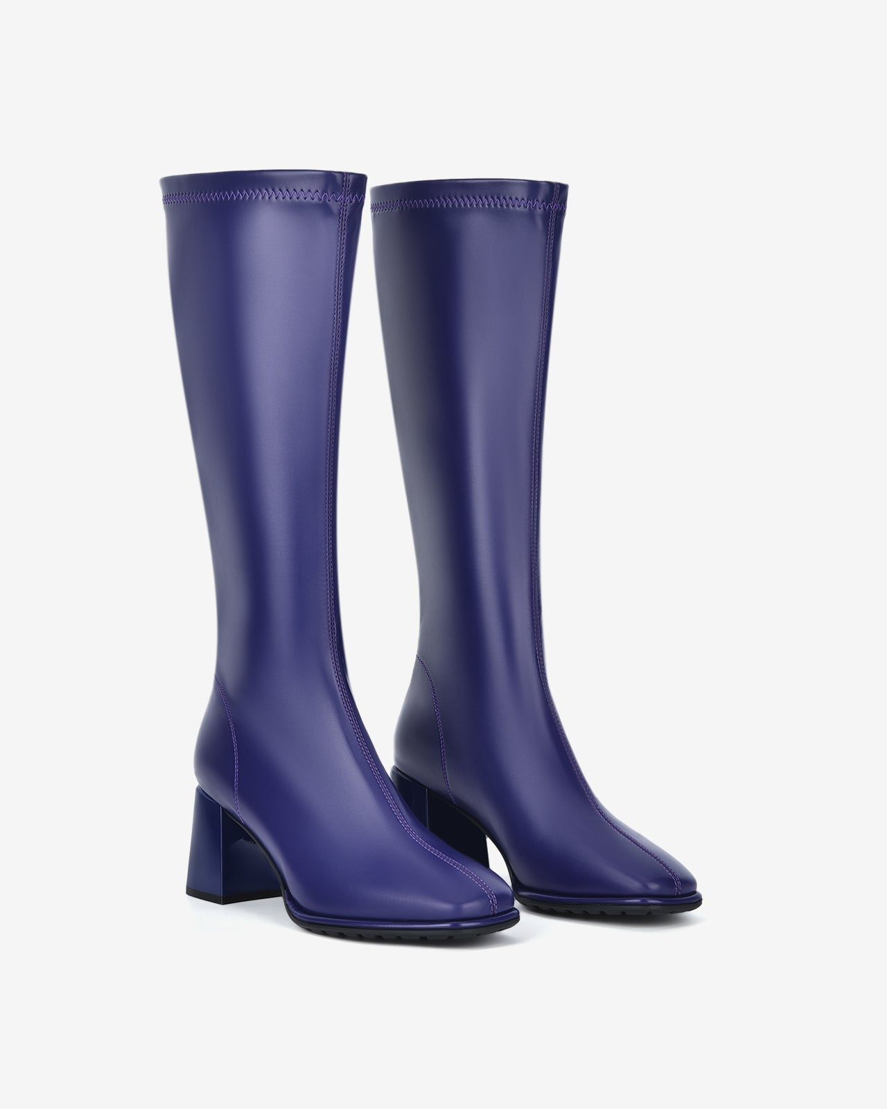 Giày Boot Nữ Đông Hải Cổ Cao Da Bóng Thời Thượng-GDH67Tím Color1