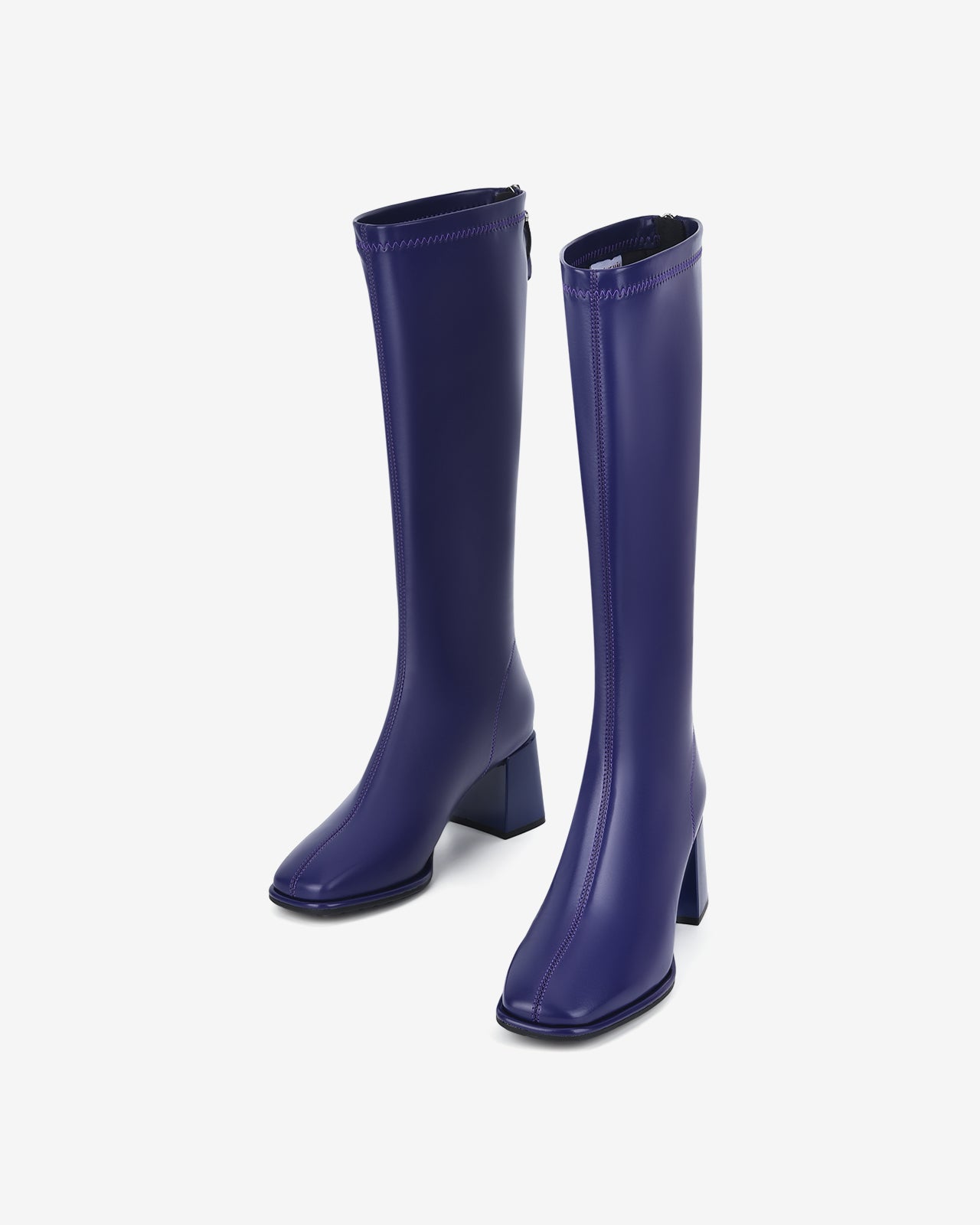 Giày Boot Nữ Đông Hải Cổ Cao Da Bóng Thời Thượng-GDH67Tím Color1