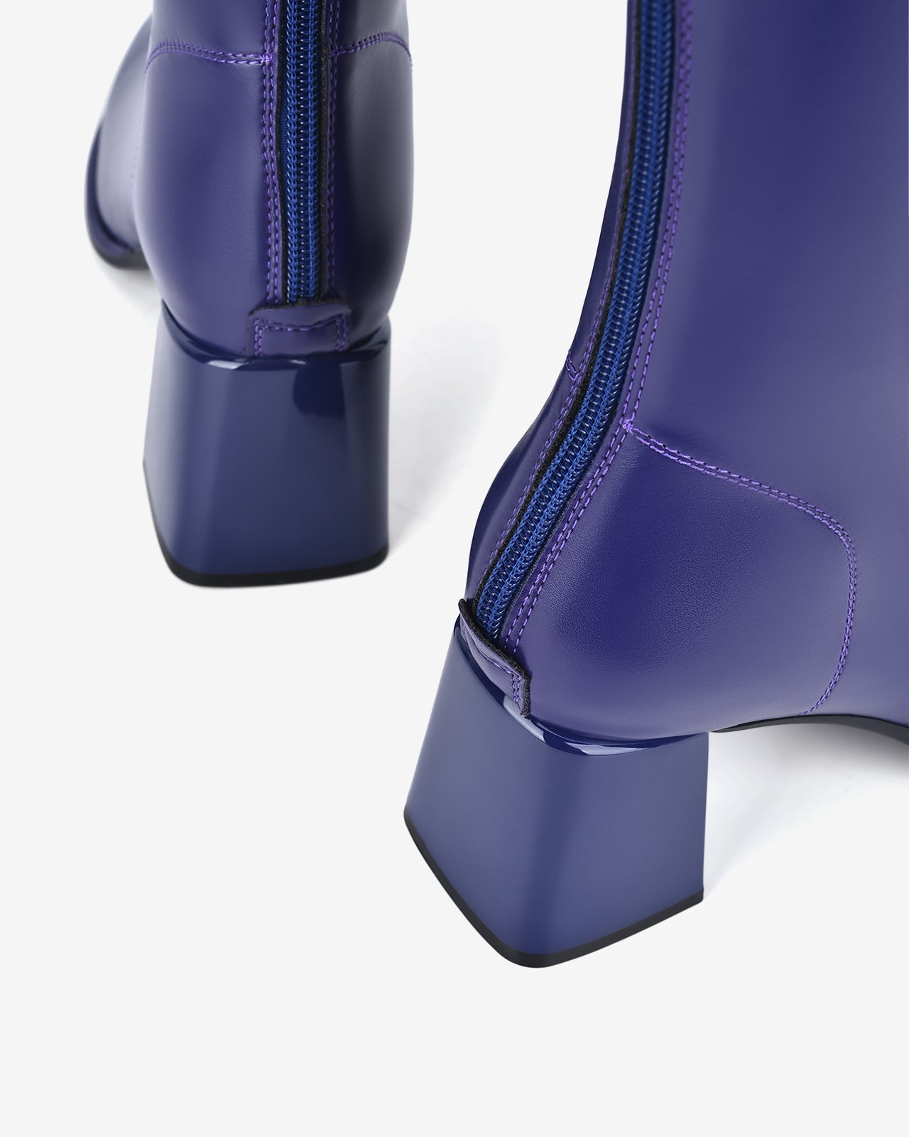Giày Boot Nữ Đông Hải Cổ Cao Da Bóng Thời Thượng-GDH67Tím Color1