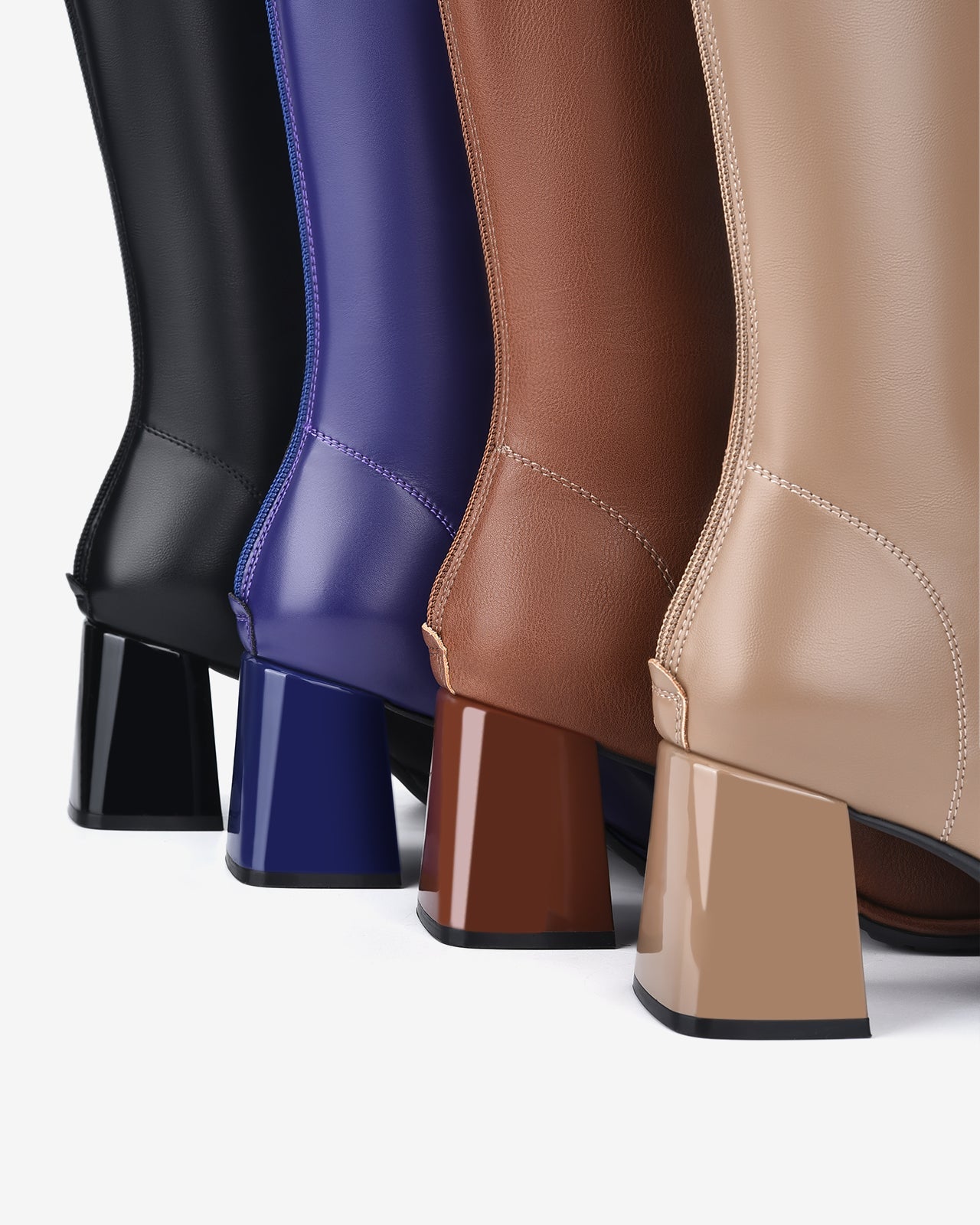 Giày Boot Nữ Đông Hải Cổ Cao Da Bóng Thời Thượng-GDH67Tím Color1