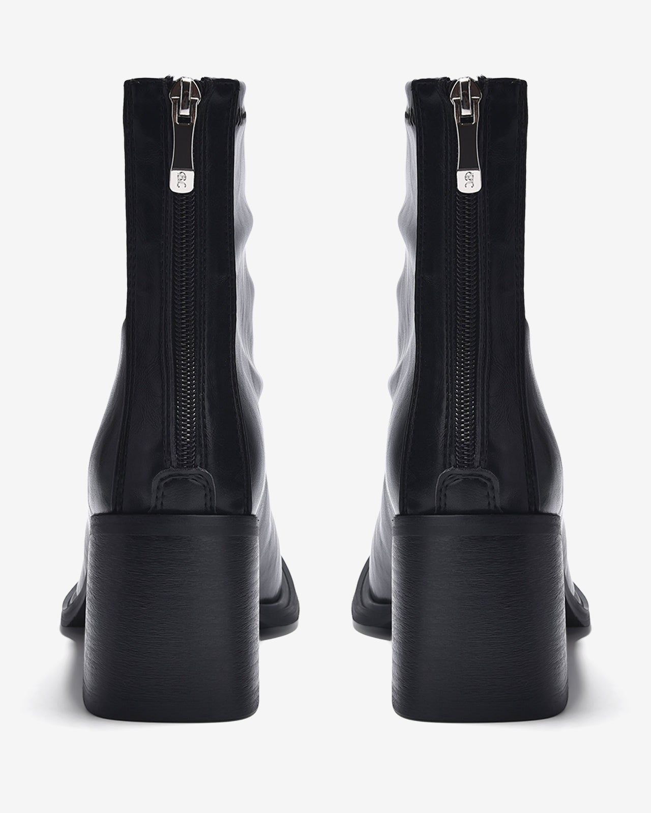 Giày Boot Nữ Zucia Mũi Vuông Chỉ Nổi-GTH86Đen Color1