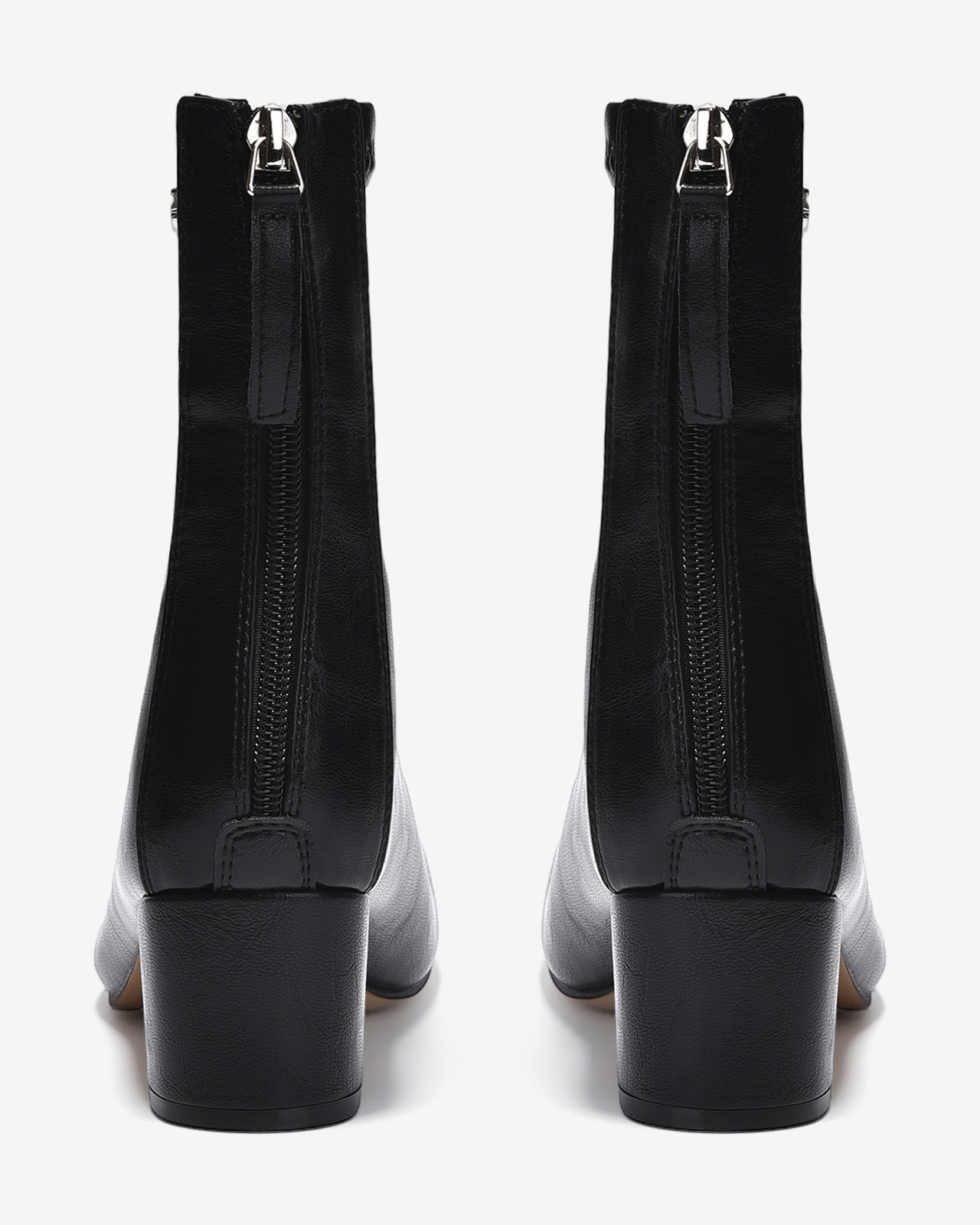 Giày Boot Nữ Zucia Mũi Vuông Chỉ May Dọc Đính Logo-GTHB3-Đen Color1