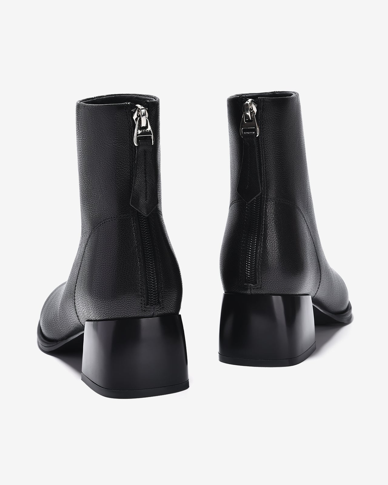 Giày Boot Nữ Zuciani Cổ Cao Vân Da Mờ Tự Nhiên-GCM33-Đen Color1