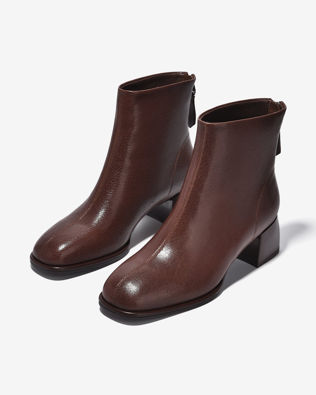 Giày Boot Nữ Zuciani Cổ Cao Vân Da Mờ Tự Nhiên-GCM33Nâu Color1