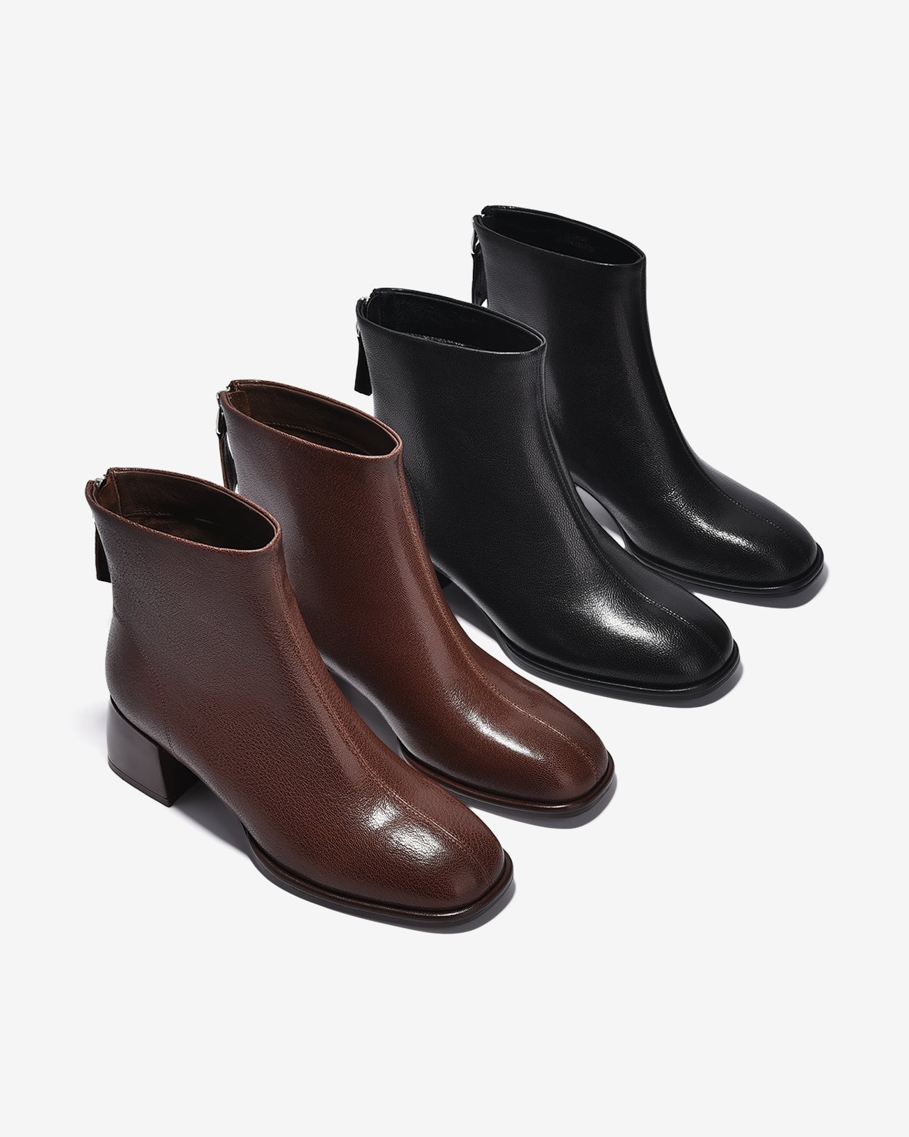 Giày Boot Nữ Zuciani Cổ Cao Vân Da Mờ Tự Nhiên-GCM33Nâu Color1