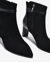 Giày Boot Nữ Zuciani Phối Da Lộn Đính Đá-GCM34Đen Color1