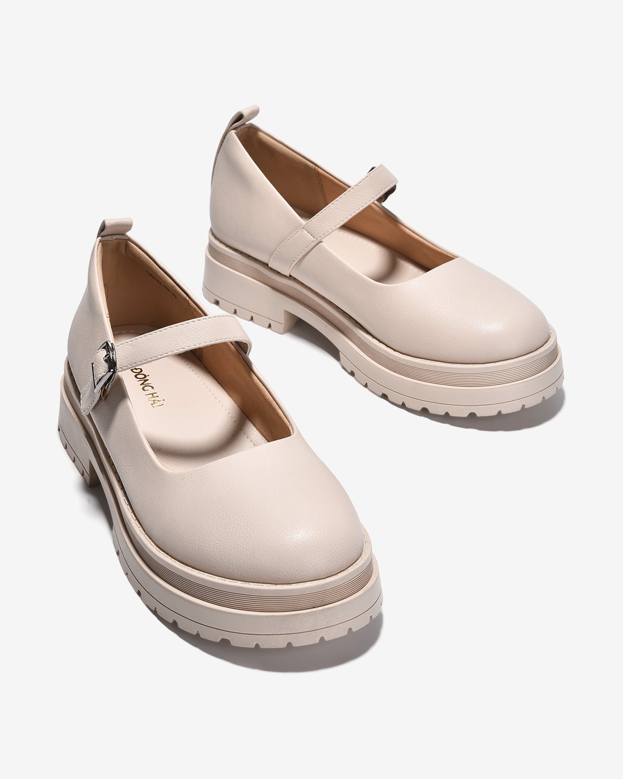 Giày Búp Bê Đông Hải Dáng Mary Jane Truyền Thống-G5722Kem Color1
